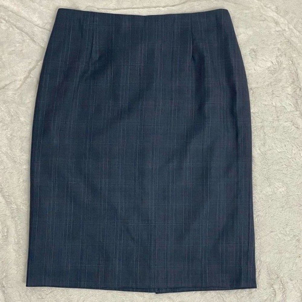 Pendleton Virgin Wool Glen Check Pencil Skirt Women's Size 10 Blue Green Lined